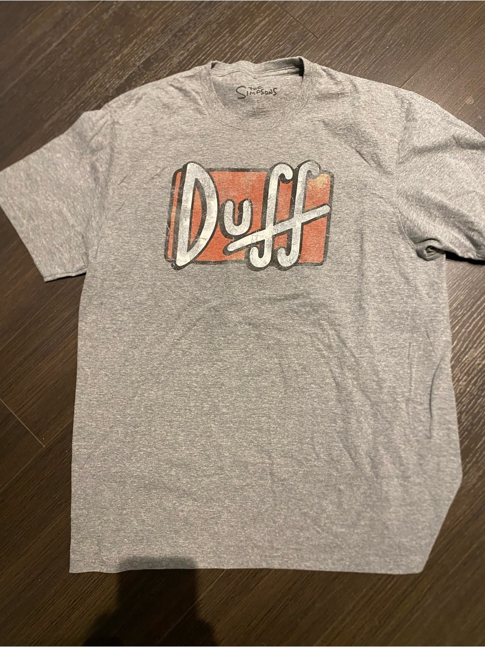 The Simpsons Duff Beer Mens Gray T-Shirt Size Large
